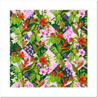 Pink and Green Tropical Flora Posters and Art